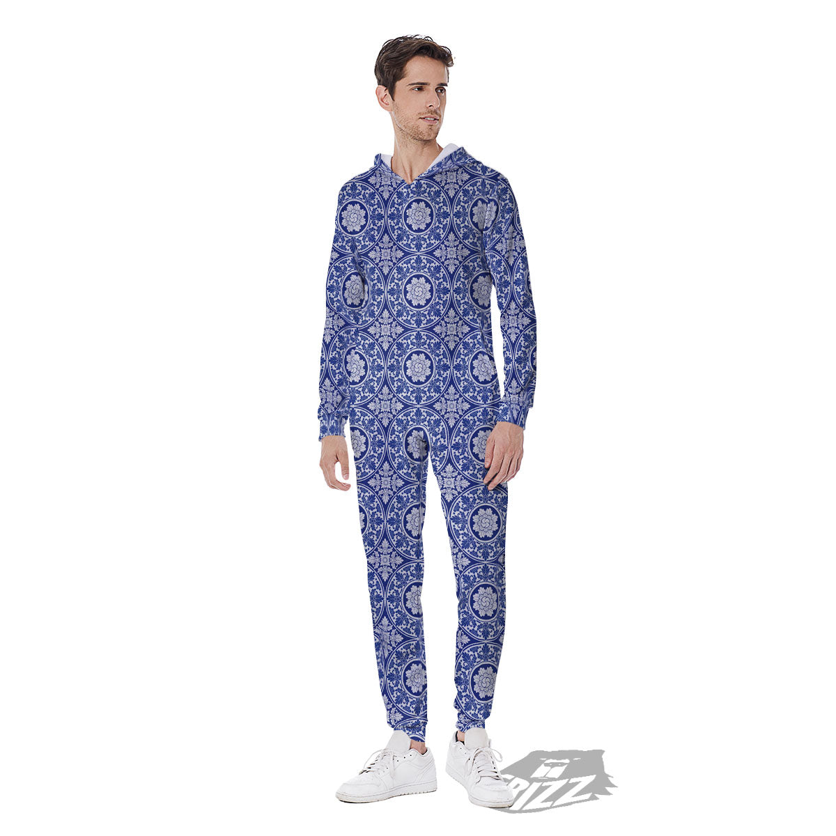 Thai Ethnic Print Pattern Men's Jumpsuit-grizzshop