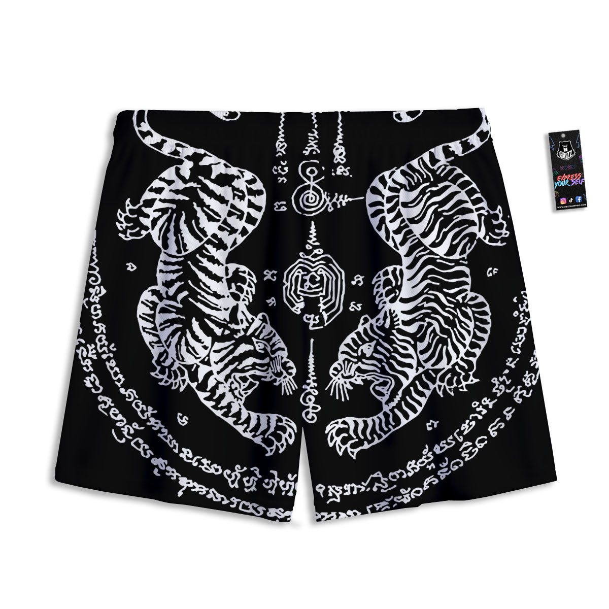 Symbols Tribal Egyptian Print Mesh Shorts