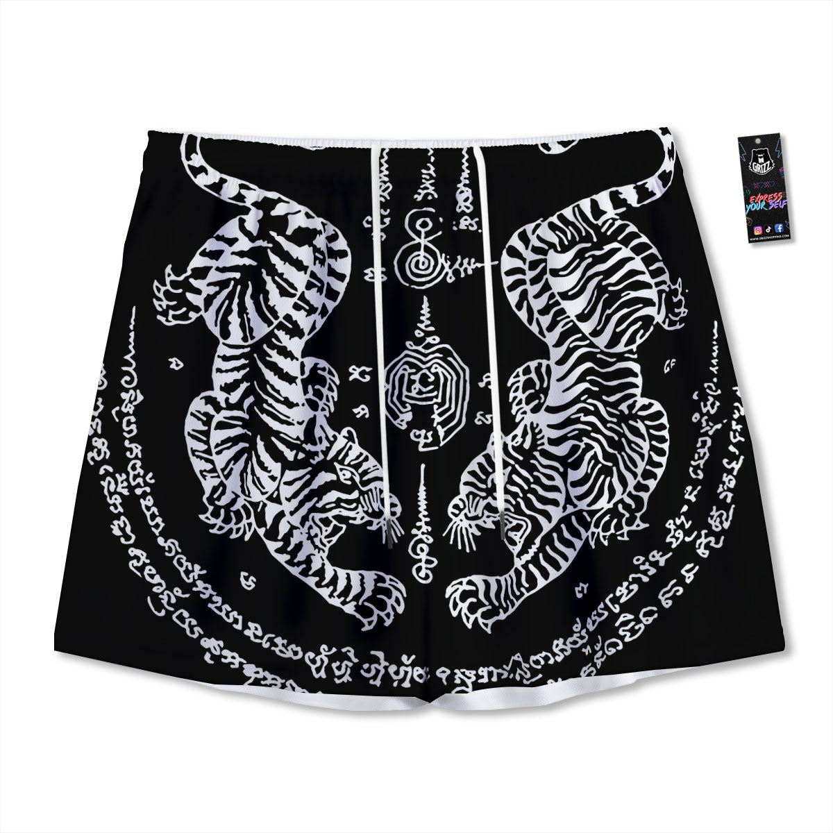 Symbols Tribal Egyptian Print Mesh Shorts