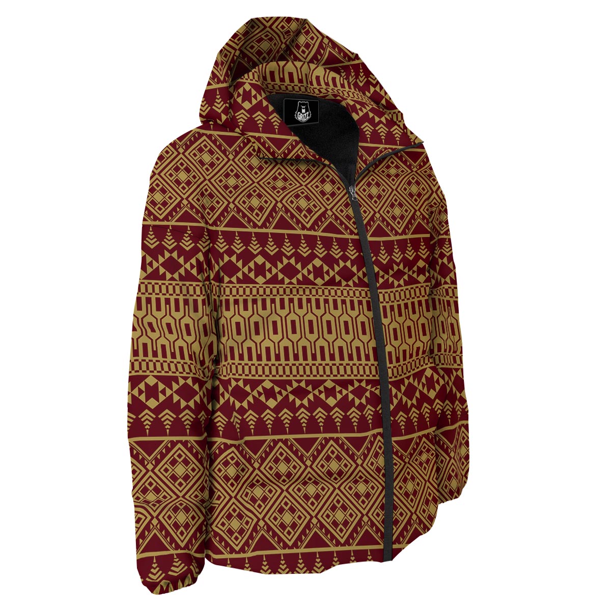 Thai Traditional Print Pattern Down Jacket-grizzshop