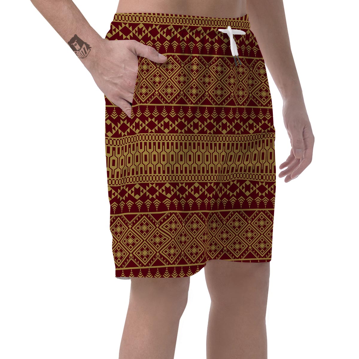 Thai Traditional Print Pattern Men's Shorts-grizzshop