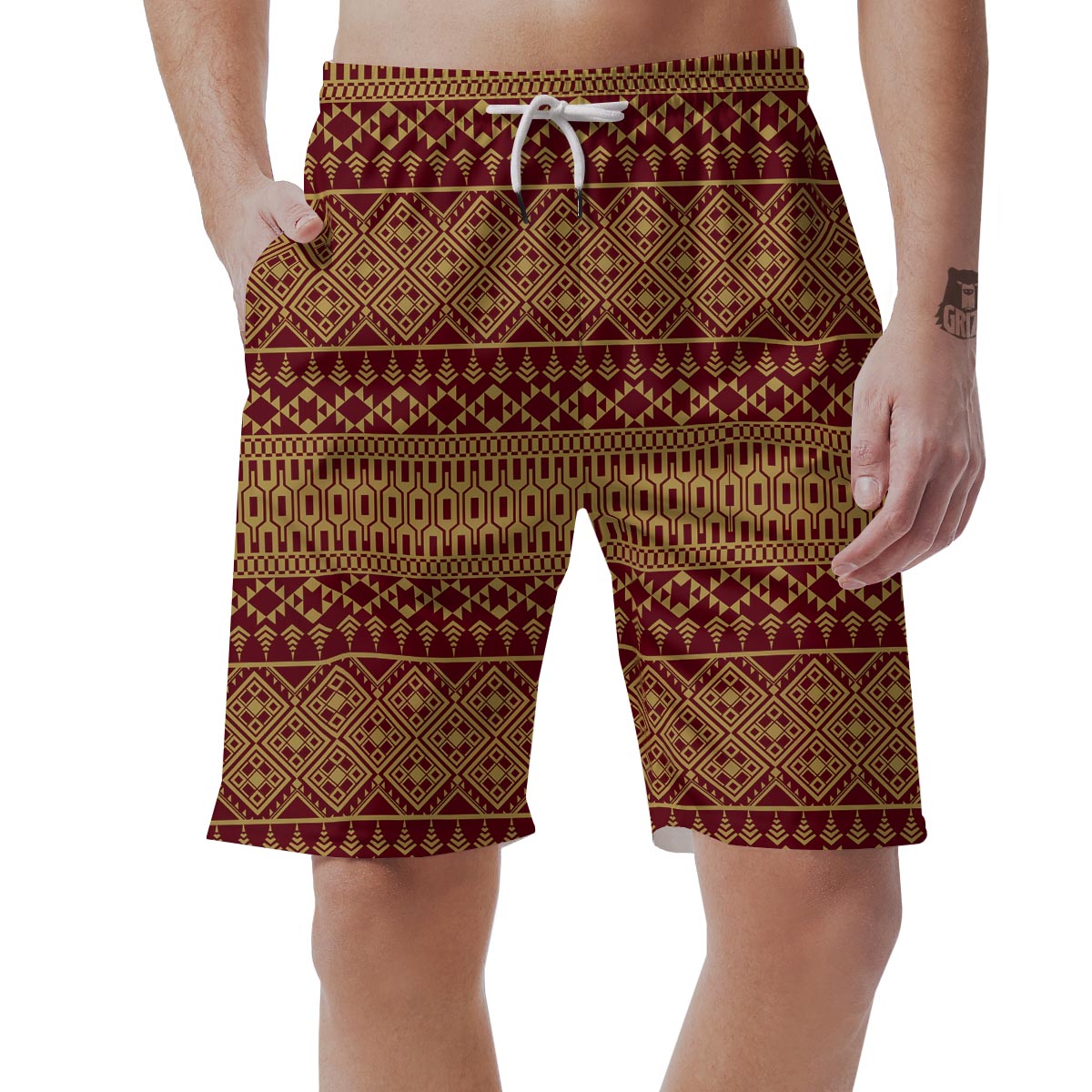 Thai Traditional Print Pattern Men's Shorts-grizzshop