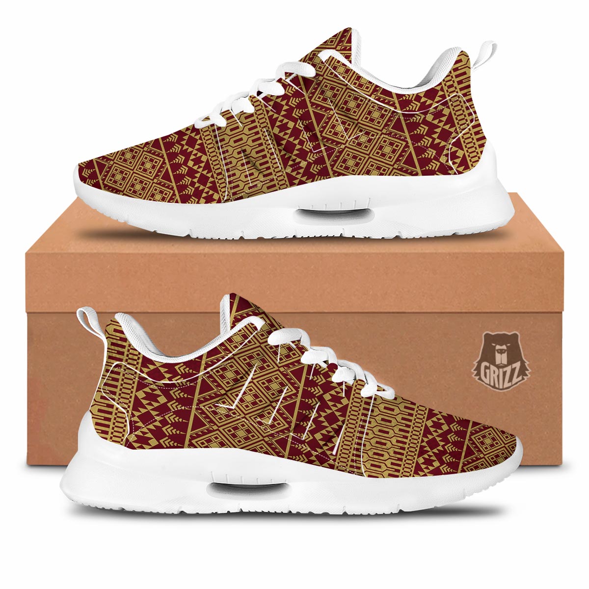 Thai Traditional Print Pattern Tennis Shoes-grizzshop