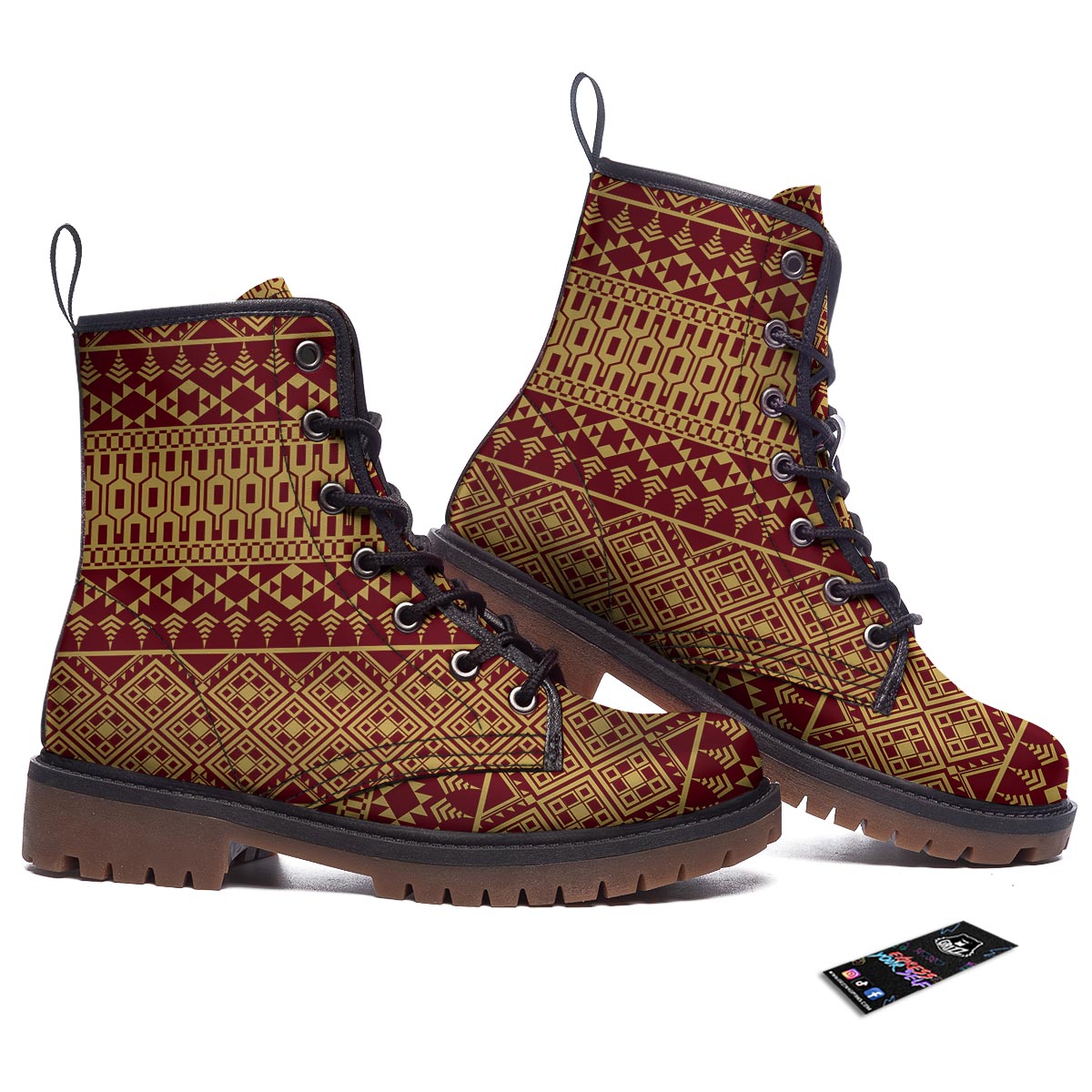 Thai Traditional Print Pattern Work Boots-grizzshop