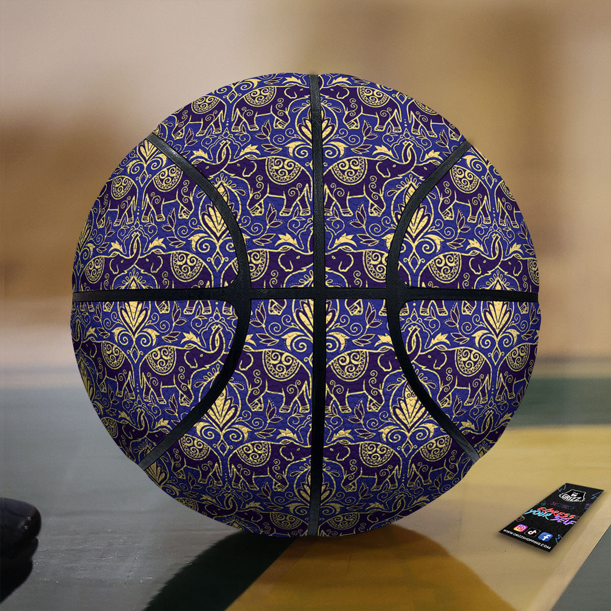Traditional Japanese Print Pattern Basketball