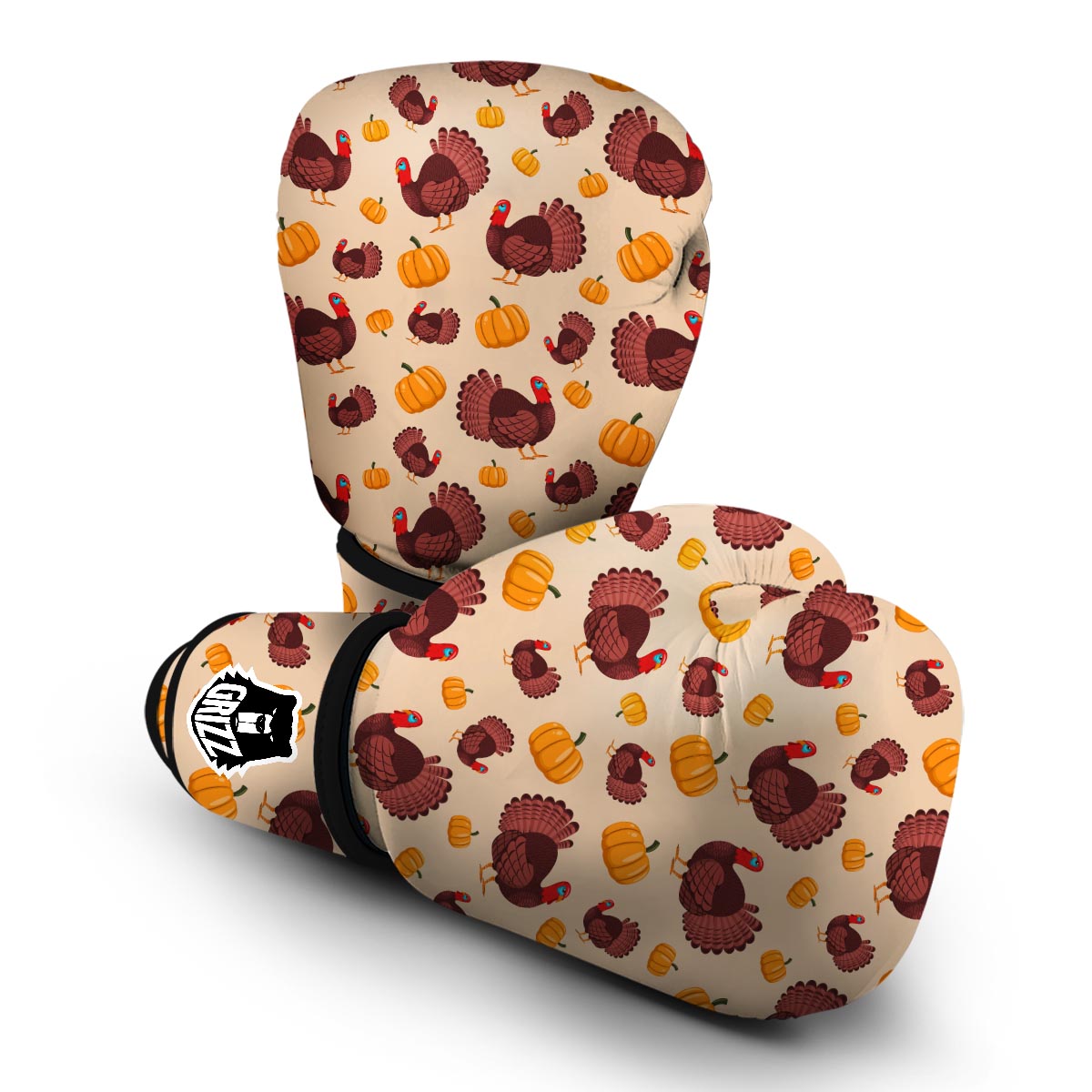 Thankgiving Turkey Pattern Print Boxing Gloves-grizzshop