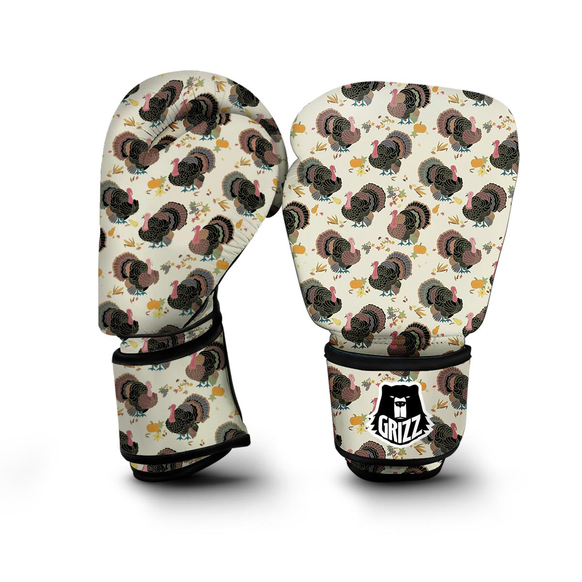 Thankgiving Turkey Print Pattern Boxing Gloves-grizzshop