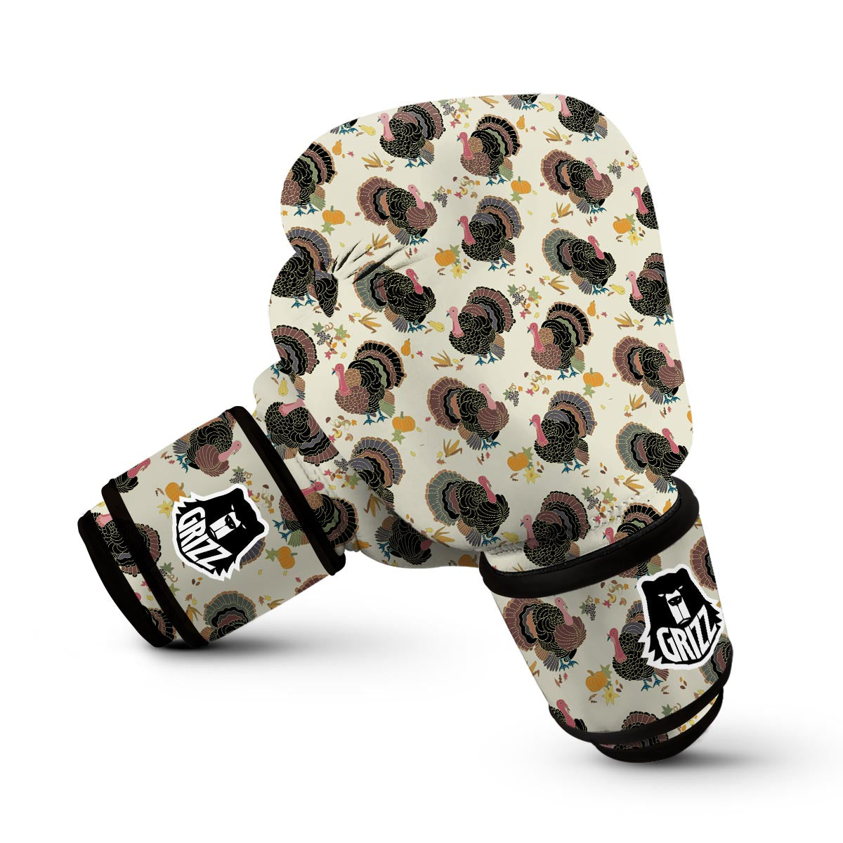 Thankgiving Turkey Print Pattern Boxing Gloves-grizzshop