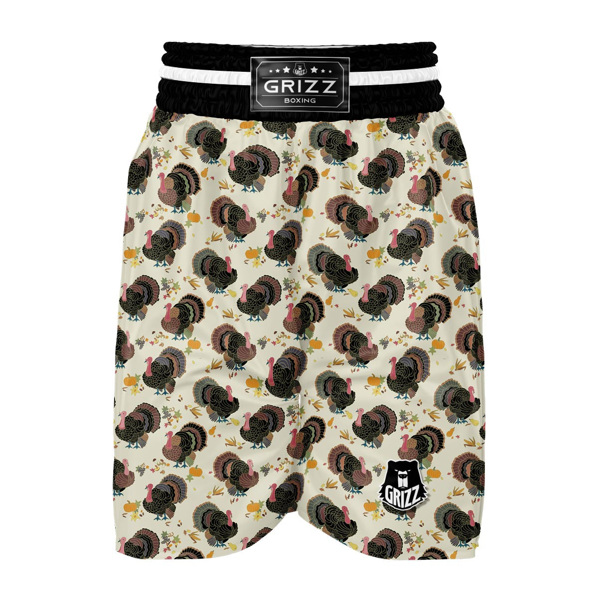 Thankgiving Turkey Print Pattern Boxing Shorts-grizzshop