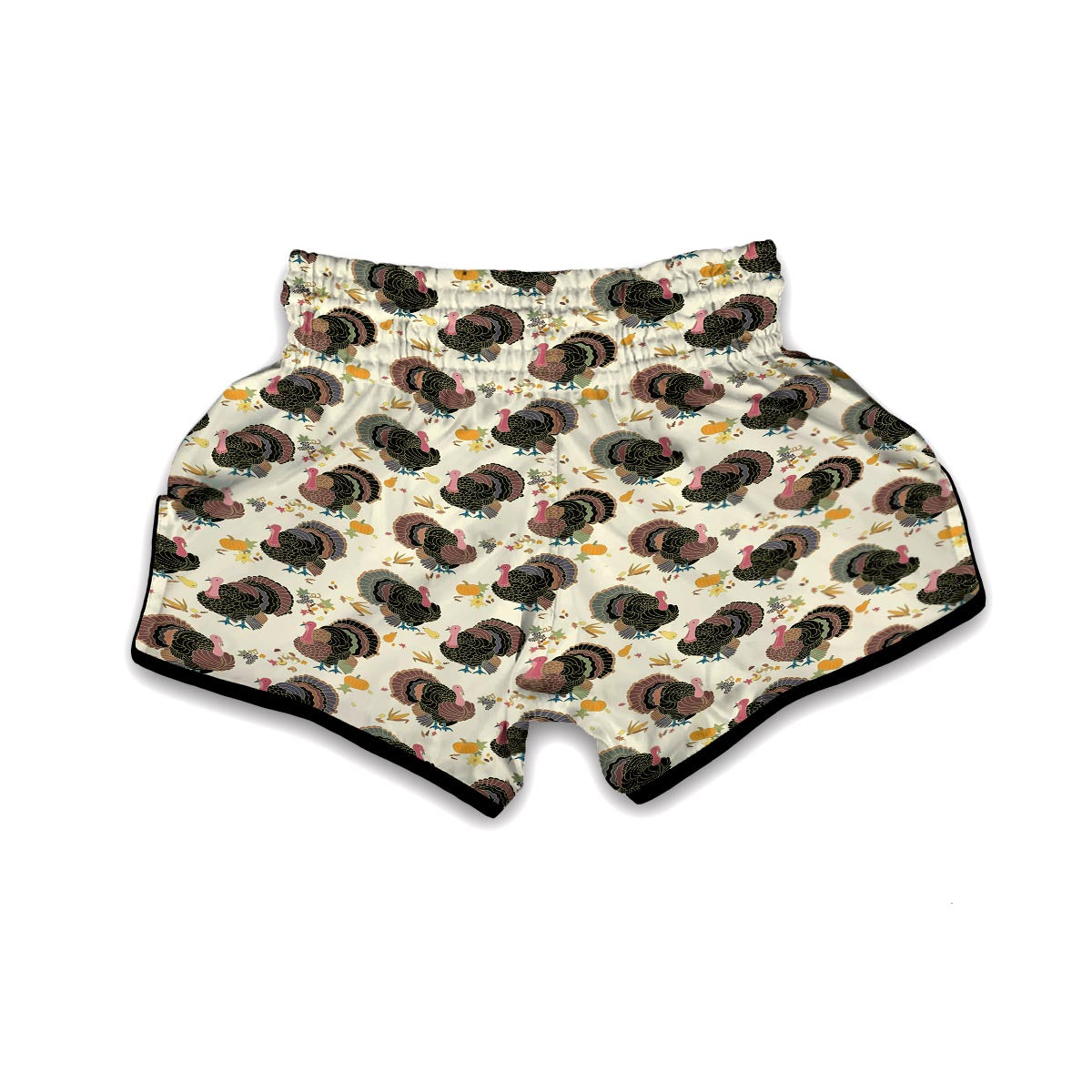 Thankgiving Turkey Print Pattern Muay Thai Boxing Shorts-grizzshop