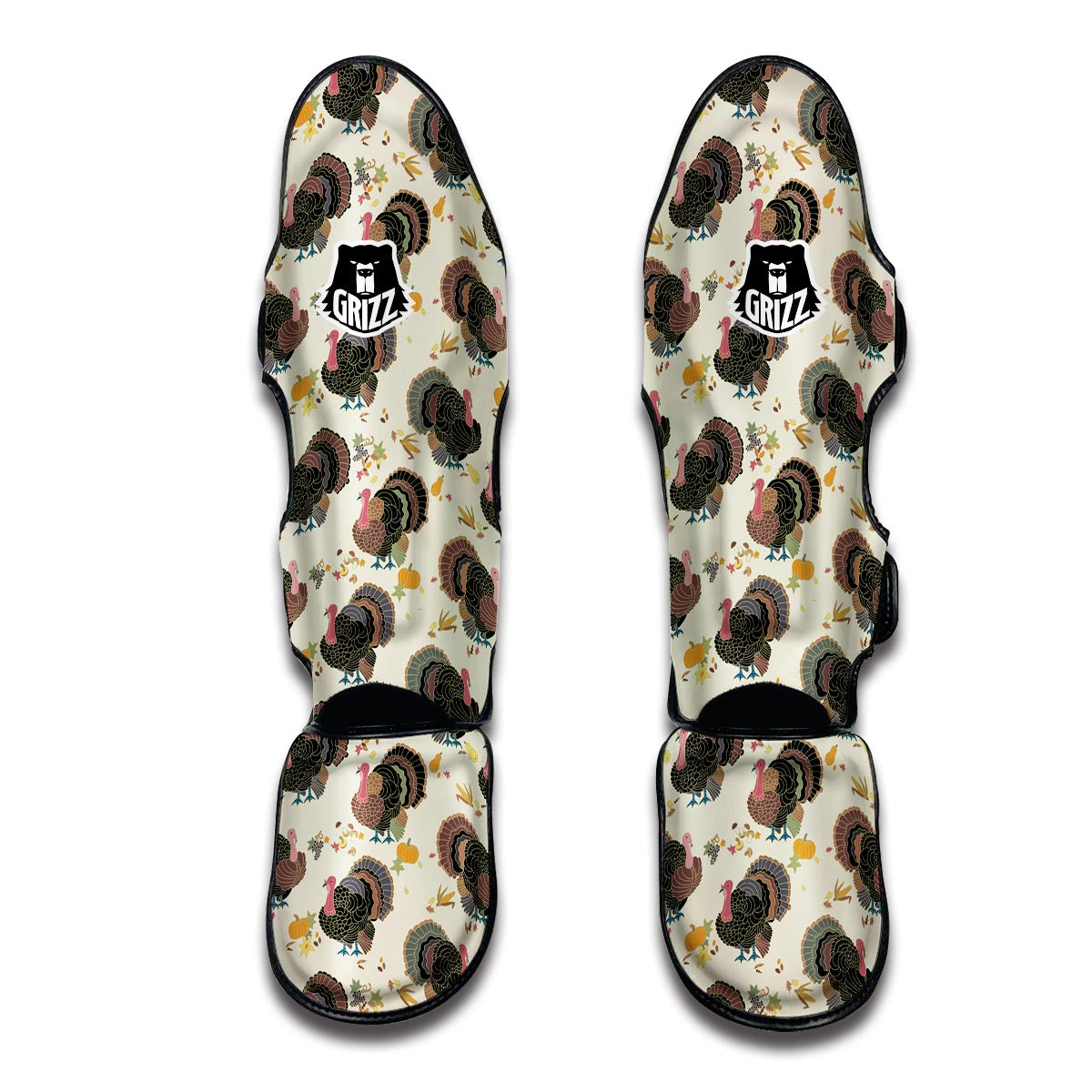 Thankgiving Turkey Print Pattern Muay Thai Shin Guards-grizzshop