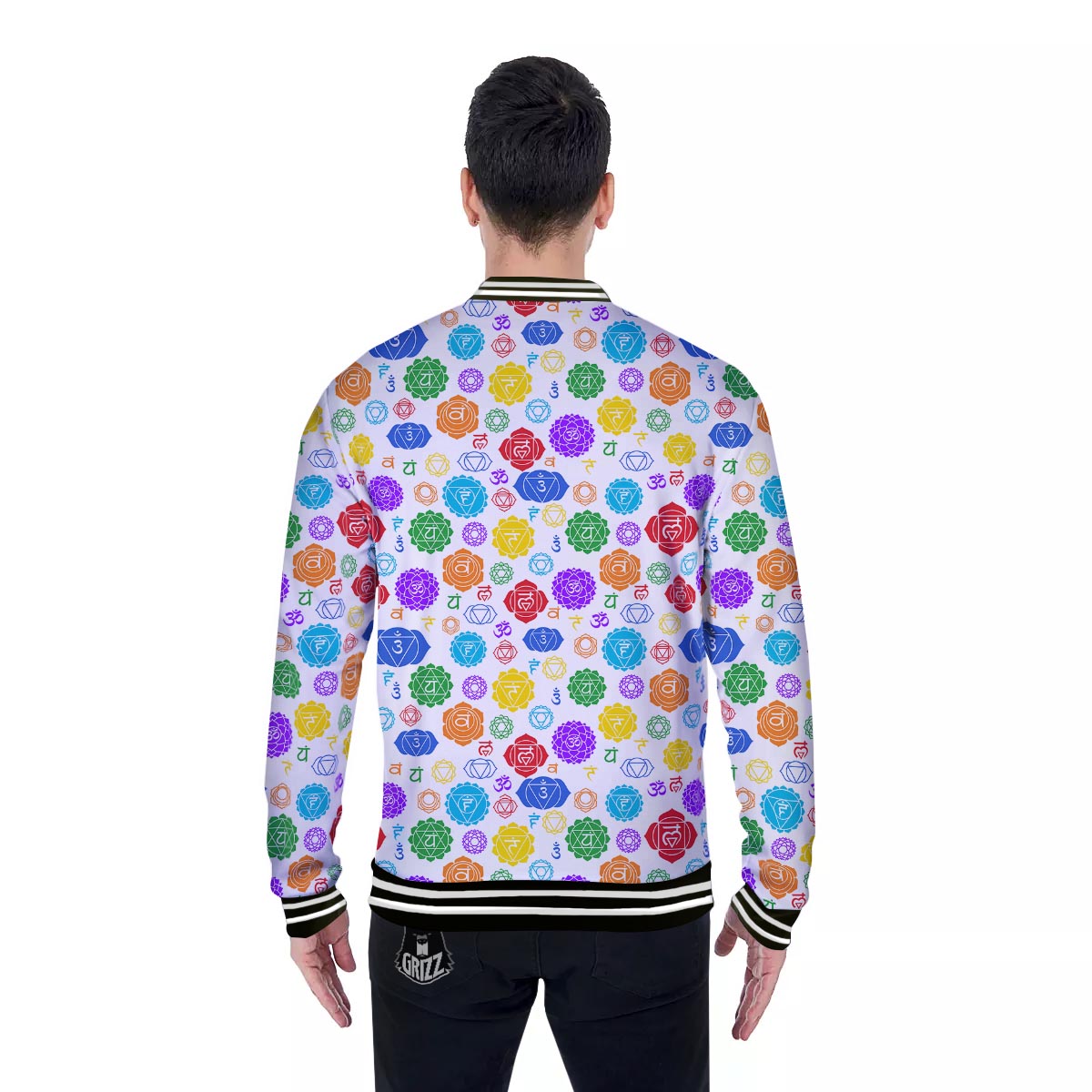 The 7 Chakras And Reiki Print Pattern Baseball Jacket-grizzshop