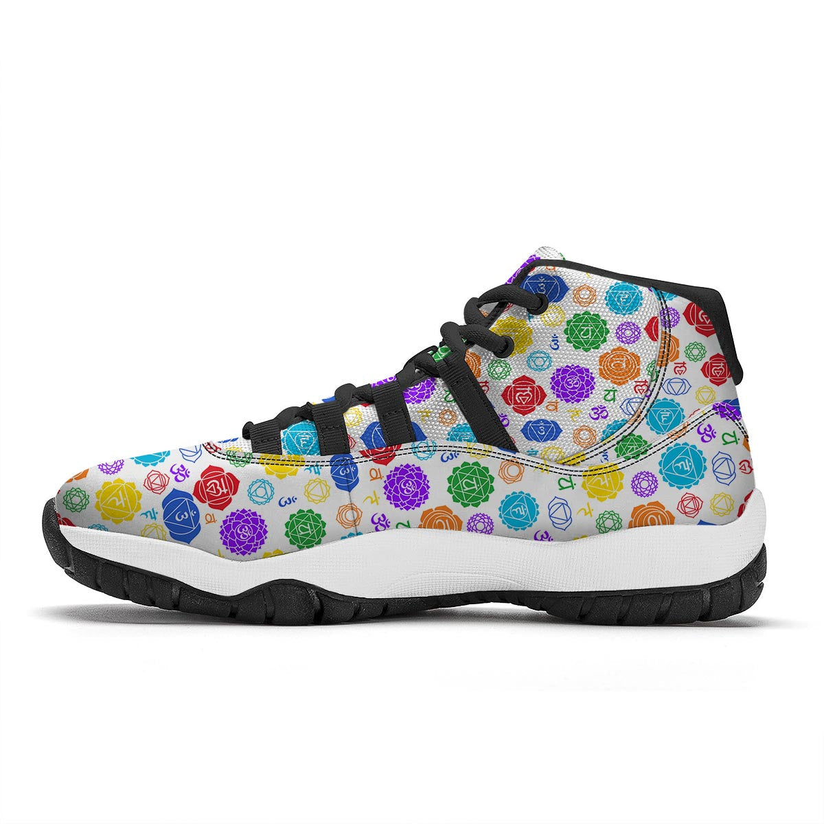 The 7 Chakras And Reiki Print Pattern Black Bball Shoes-grizzshop