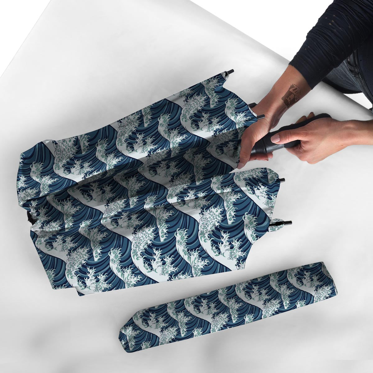 The Great Kanagawa Wave Print Pattern Umbrella-grizzshop