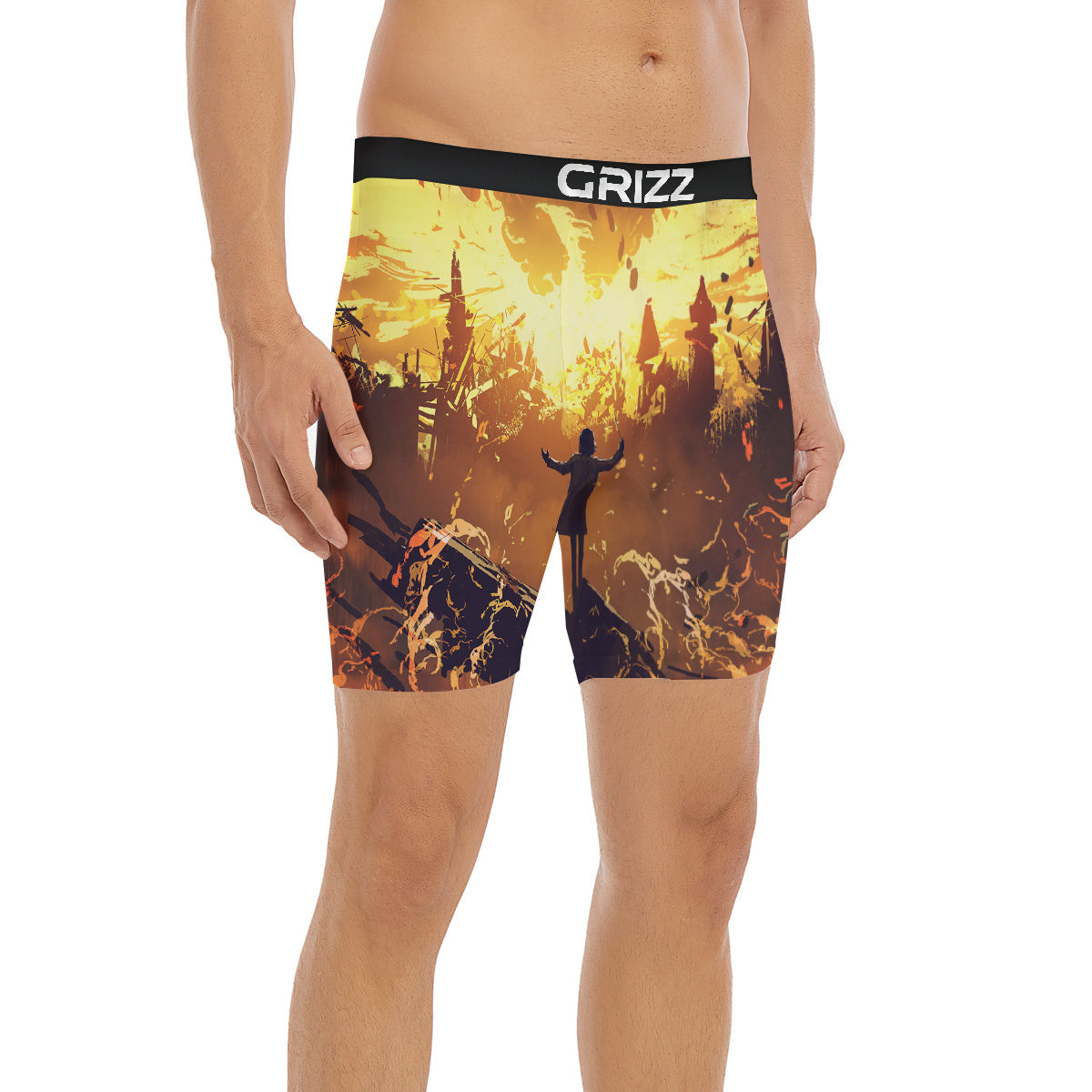 The Man And Phoenix Print Boxer Briefs-grizzshop