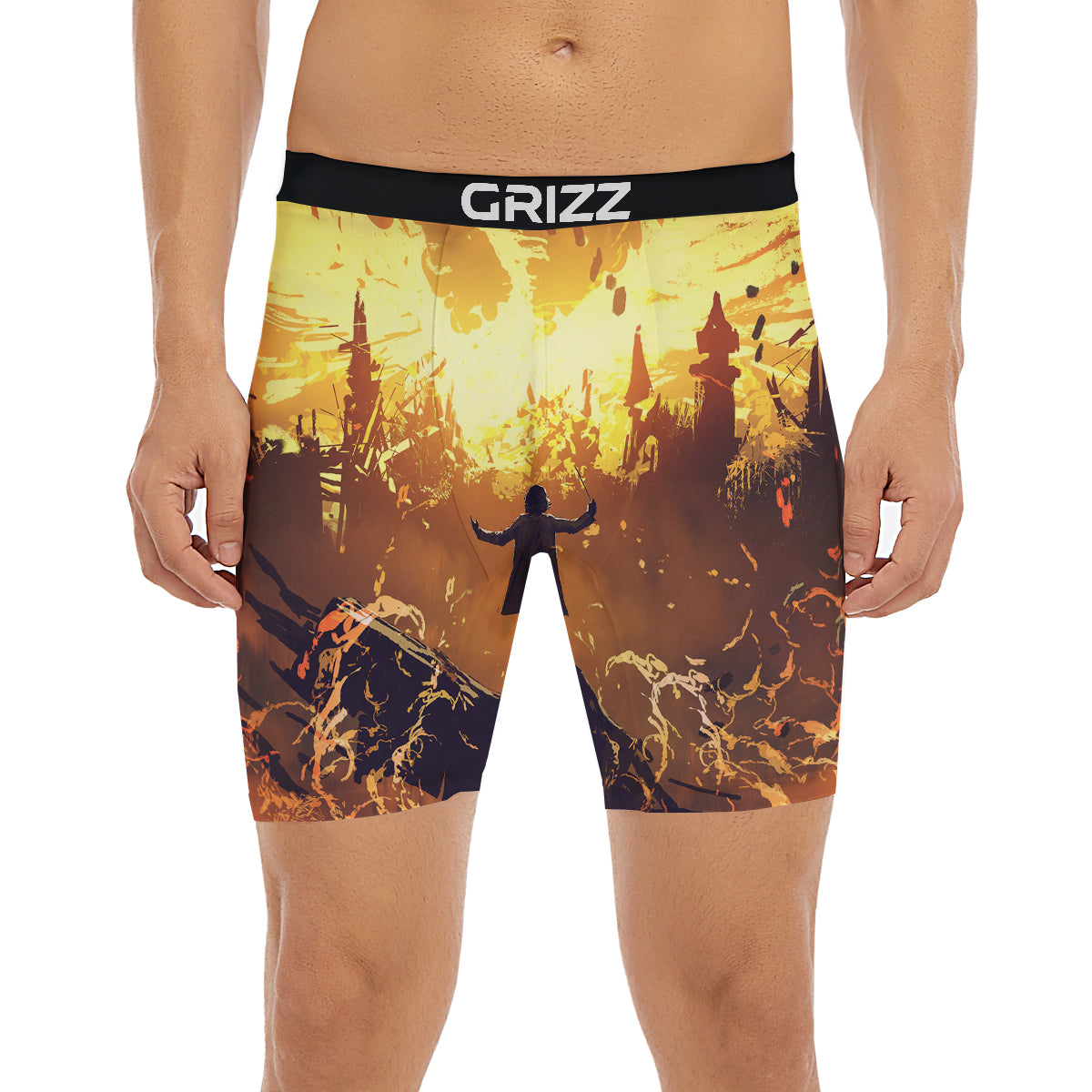 The Man And Phoenix Print Boxer Briefs-grizzshop