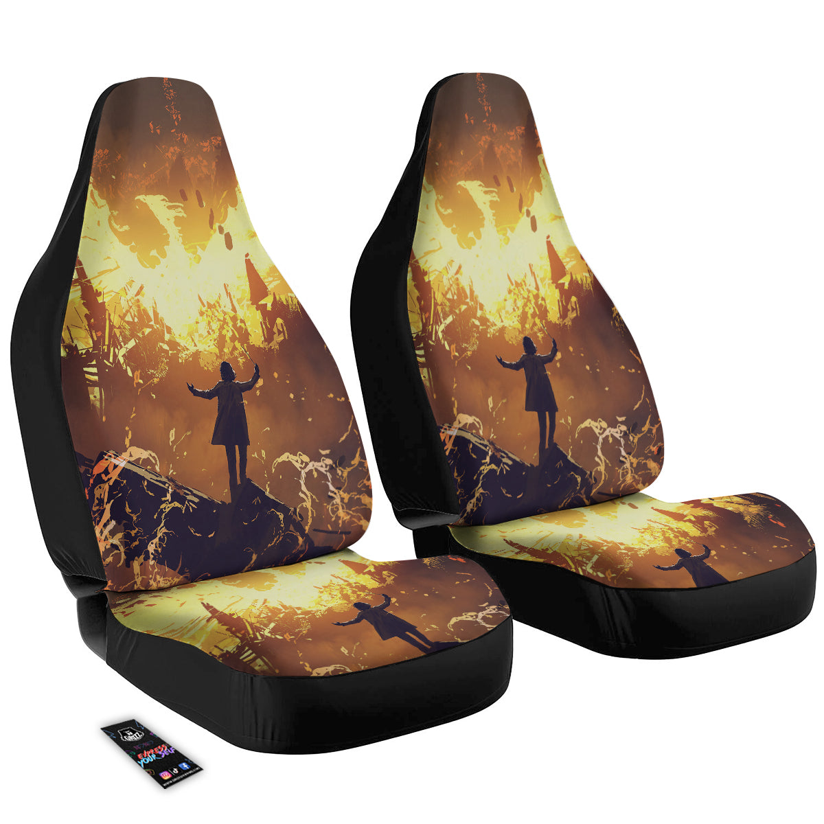 The Man And Phoenix Print Car Seat Covers-grizzshop