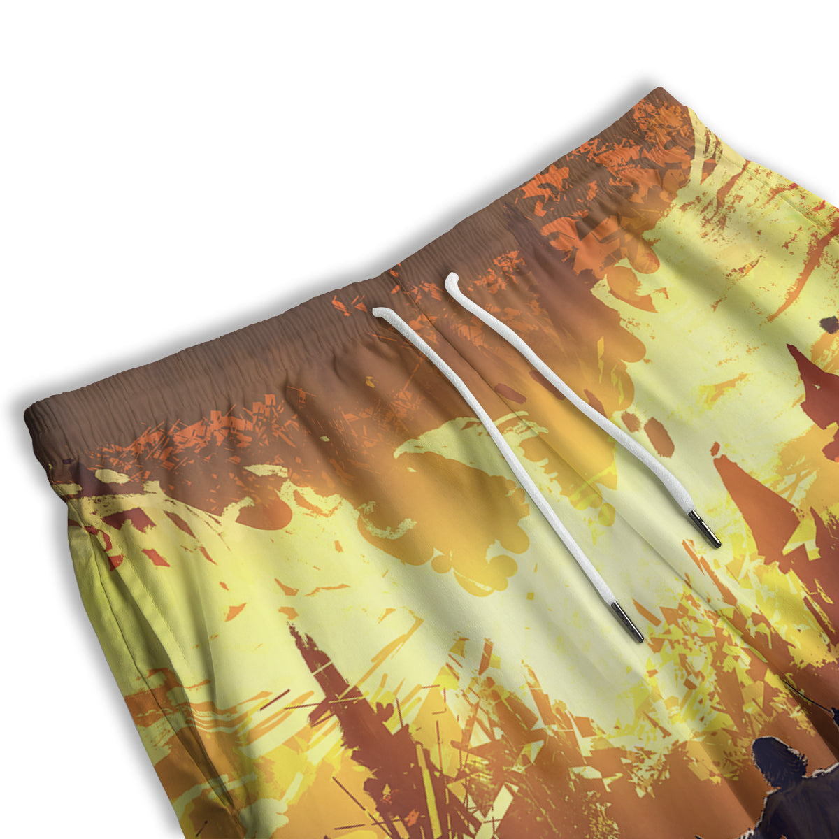 The Man And Phoenix Print Men's Athletic Shorts