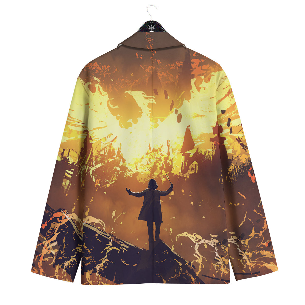 The Man And Phoenix Print Men's Sport Coat-grizzshop