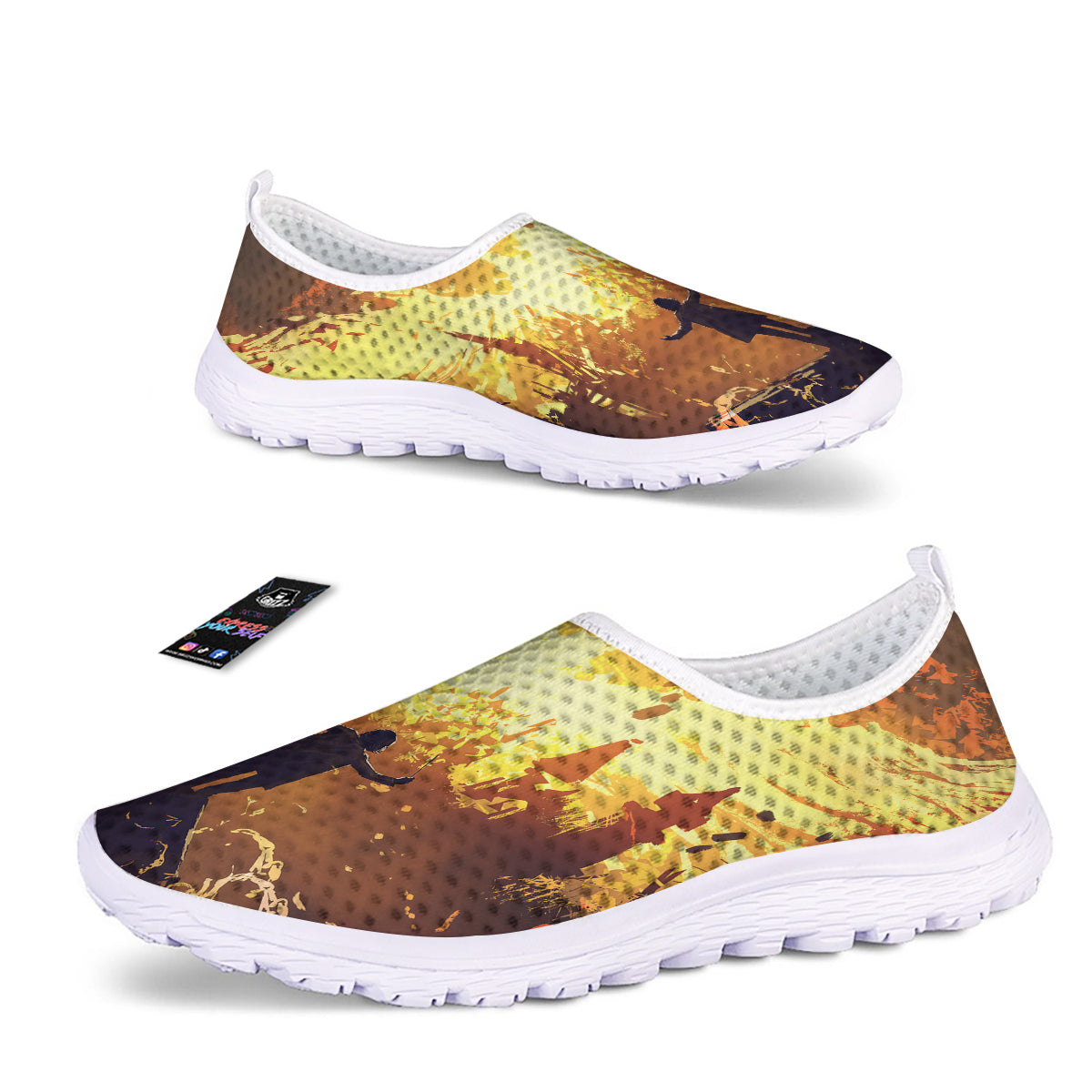 The Man And Phoenix Print Nurse Shoes-grizzshop