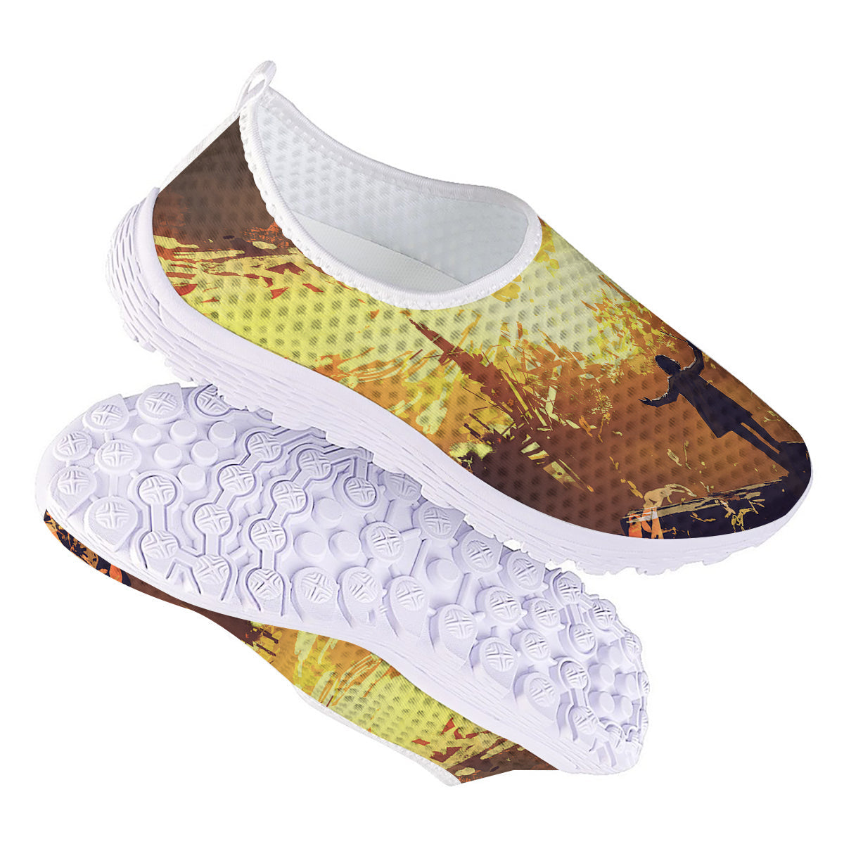 The Man And Phoenix Print Nurse Shoes-grizzshop