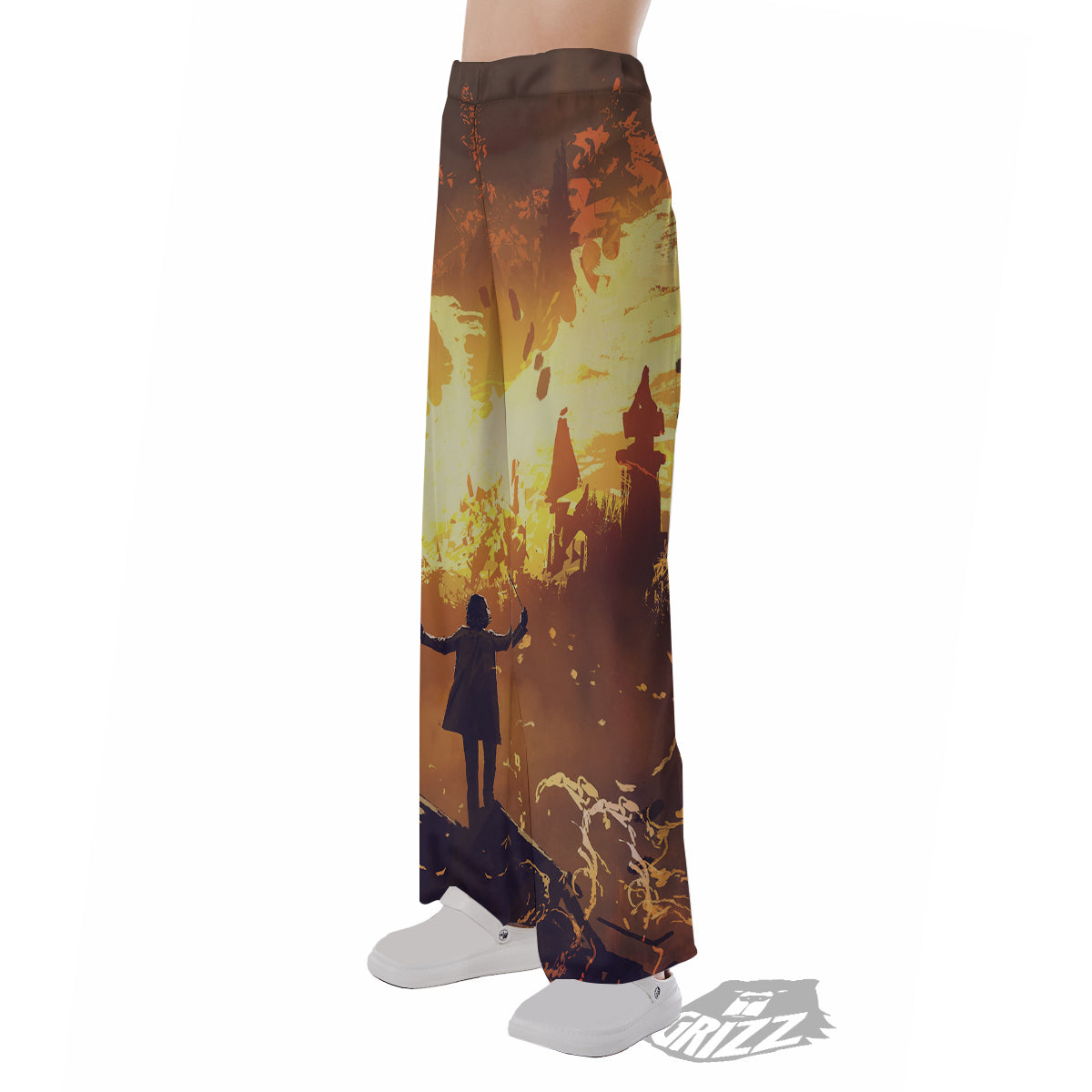 The Man And Phoenix Print Pajama Pants-grizzshop