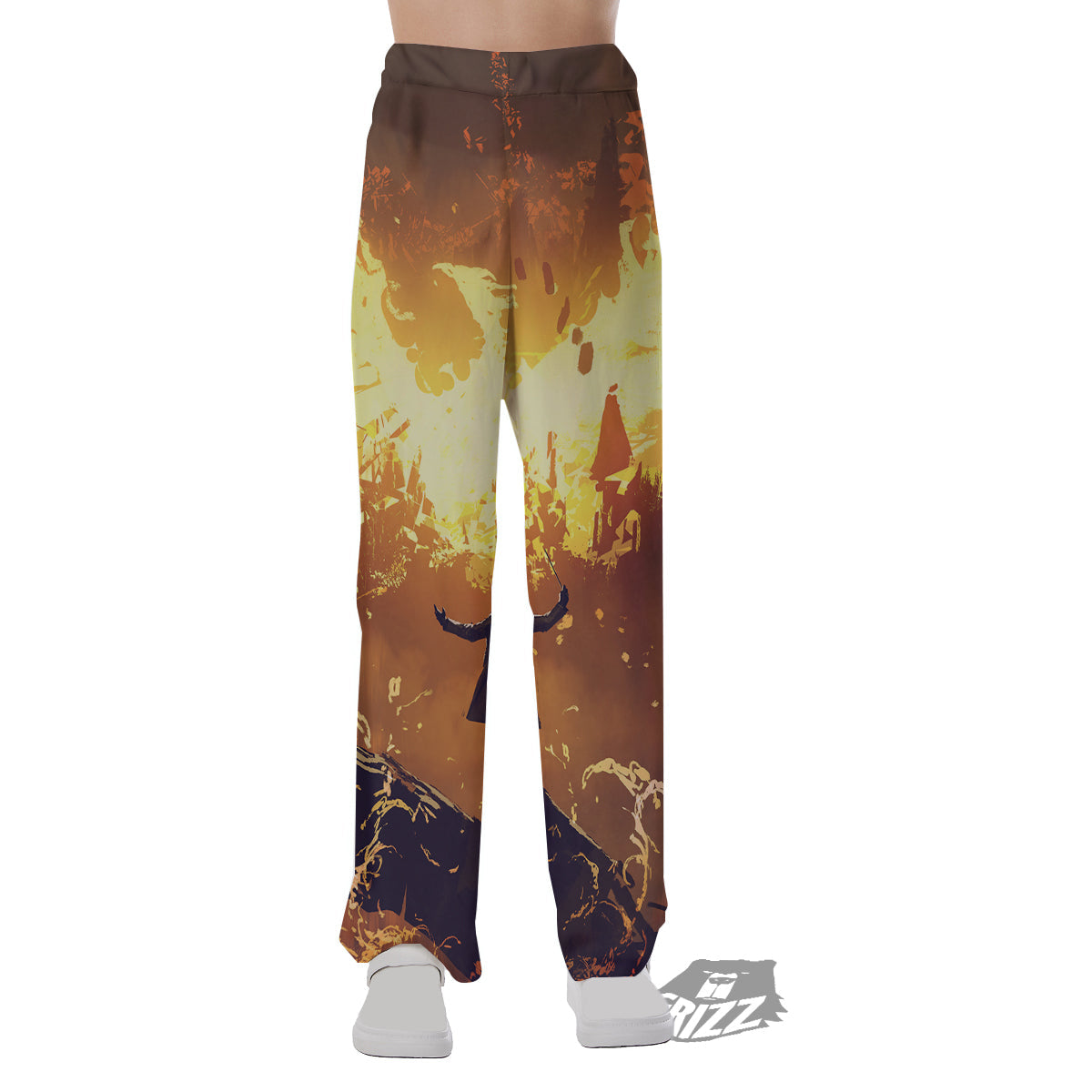 The Man And Phoenix Print Pajama Pants-grizzshop