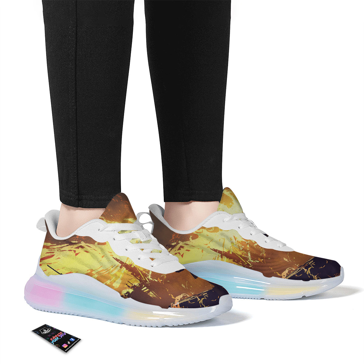 The Man And Phoenix Print Running Sneakers-grizzshop