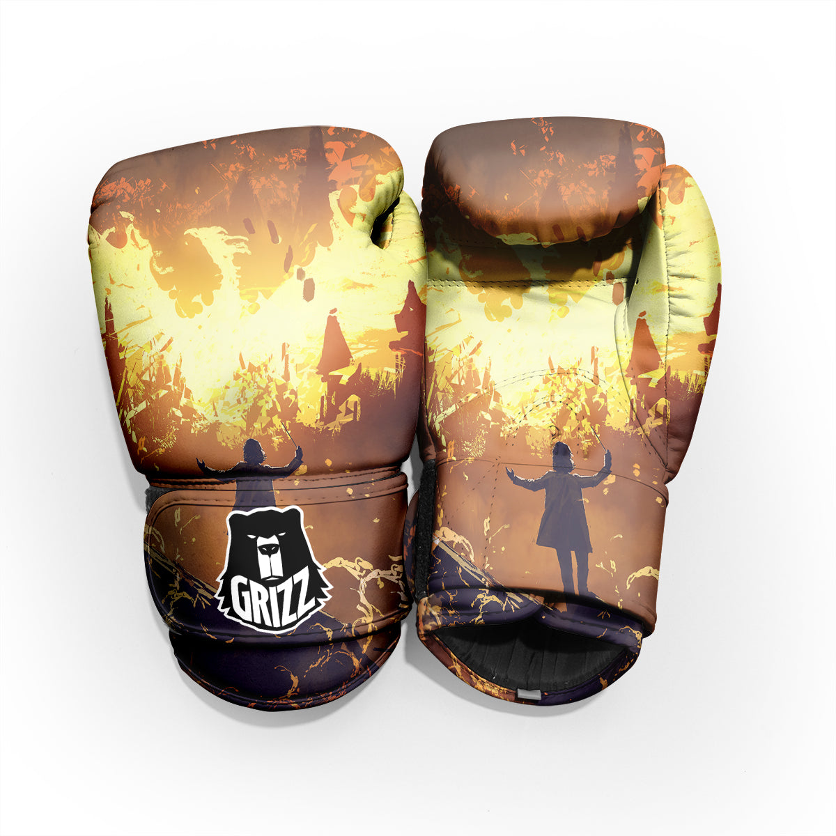 The Man And Phoenix Print Pro Boxing Glove