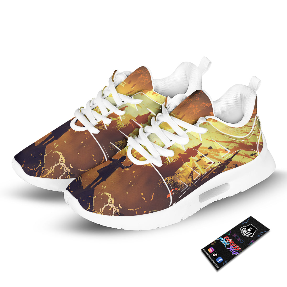 The Man And Phoenix Print Tennis Shoes-grizzshop
