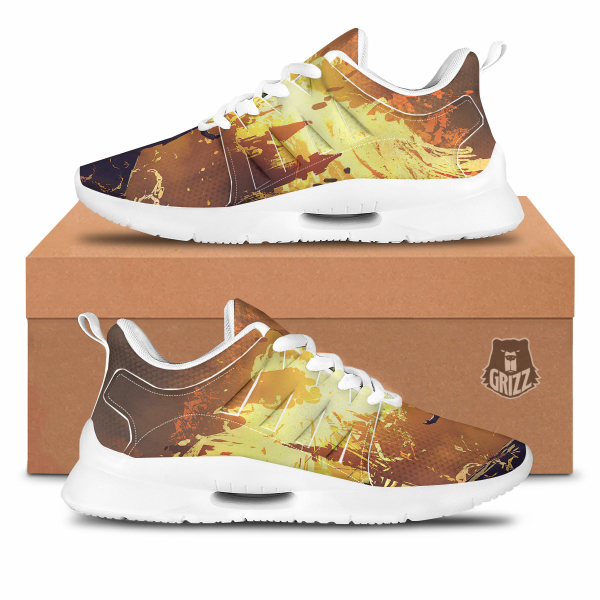 The Man And Phoenix Print Tennis Shoes-grizzshop