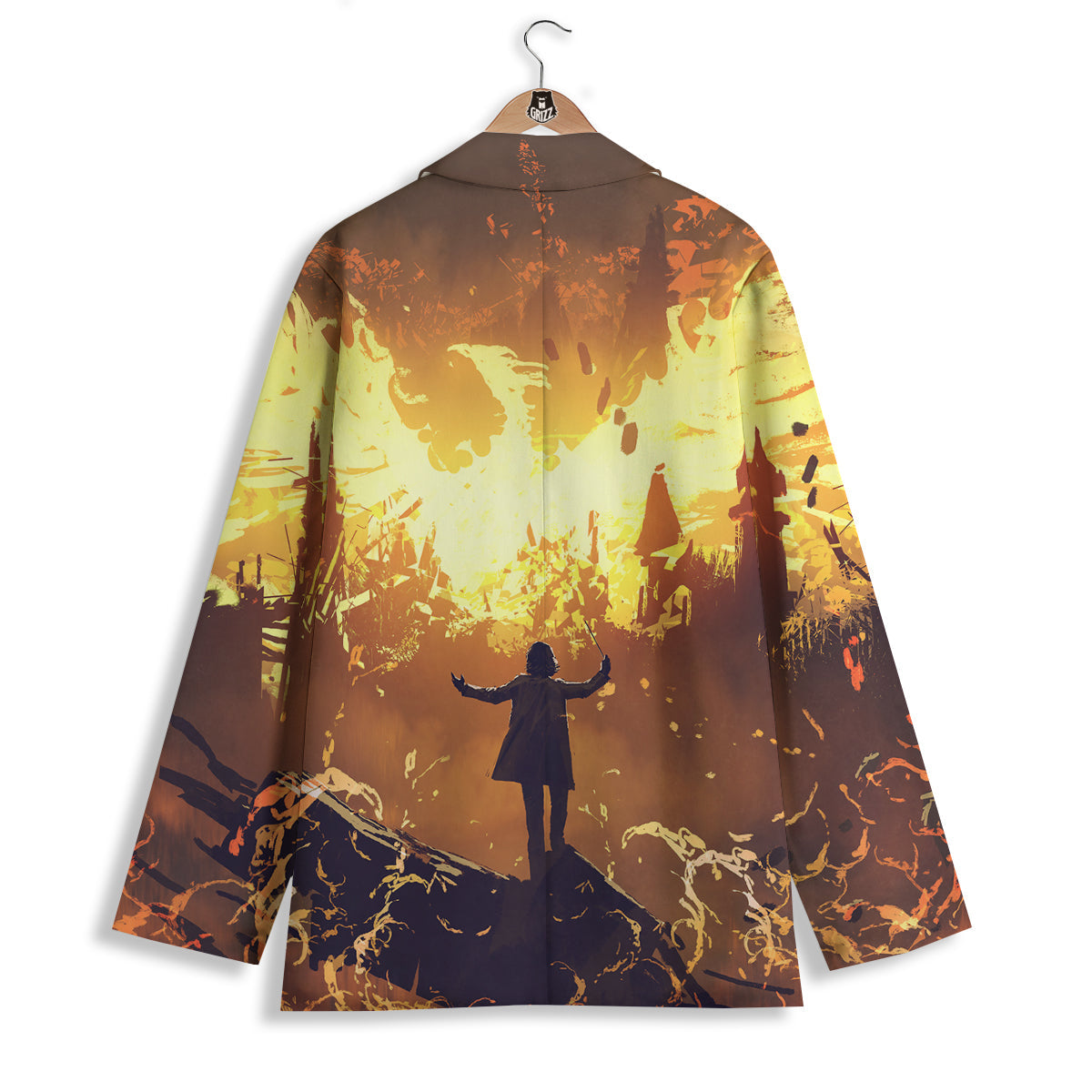 The Man And Phoenix Print Women's Blazer-grizzshop
