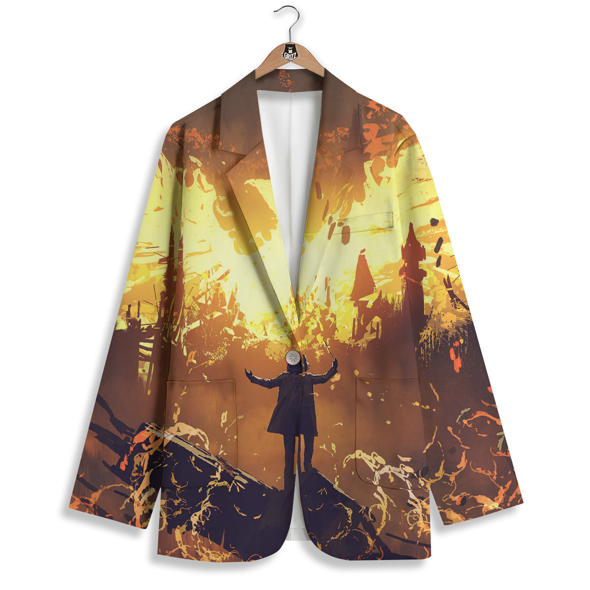 The Man And Phoenix Print Women's Blazer-grizzshop