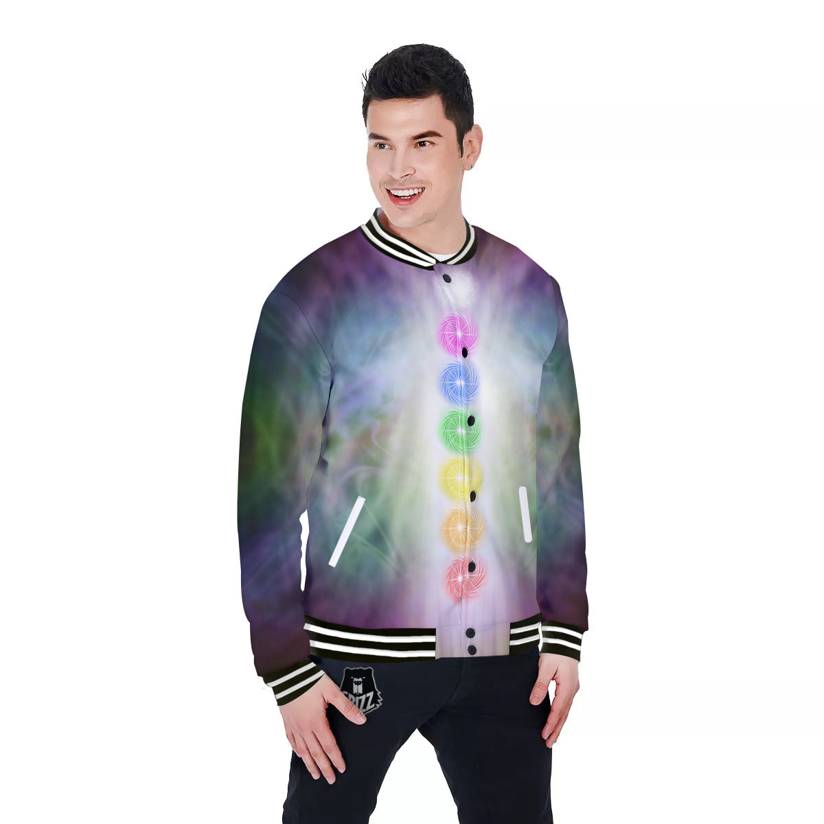 The Seven Chakras And Reiki Print Baseball Jacket-grizzshop