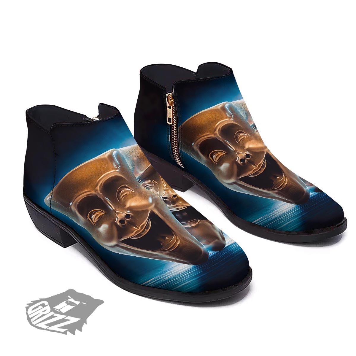 The Theatre Masks Sock And Buskin Ankle Boots-grizzshop