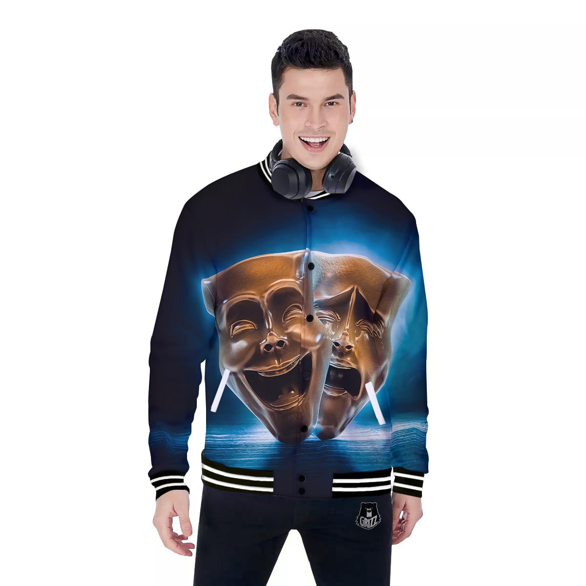 The Theatre Masks Sock And Buskin Baseball Jacket-grizzshop