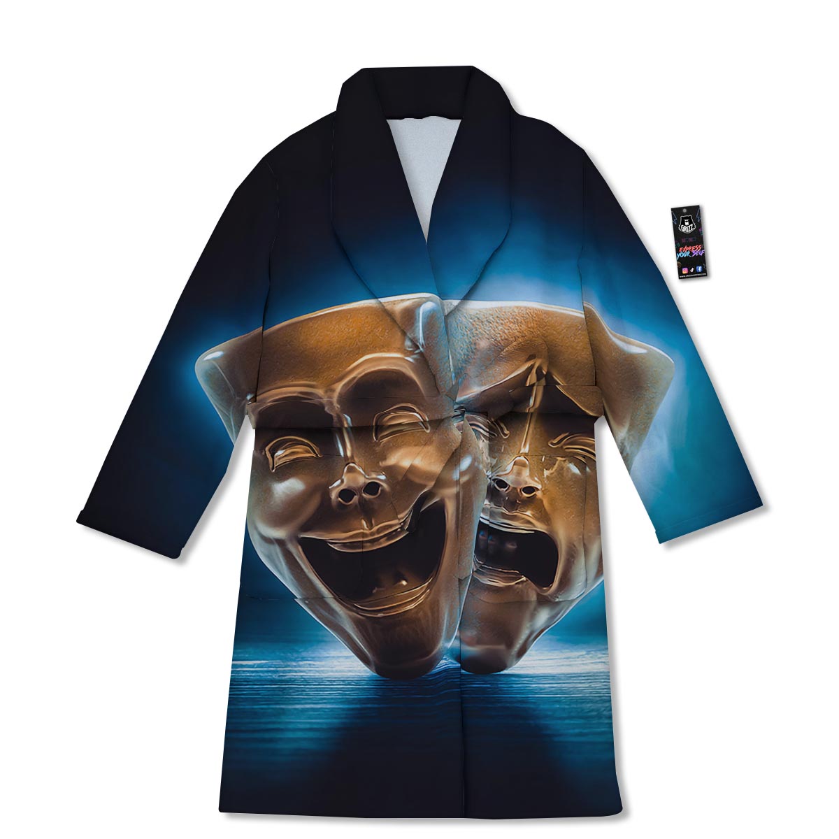 The Theatre Masks Sock And Buskin Bathrobe-grizzshop