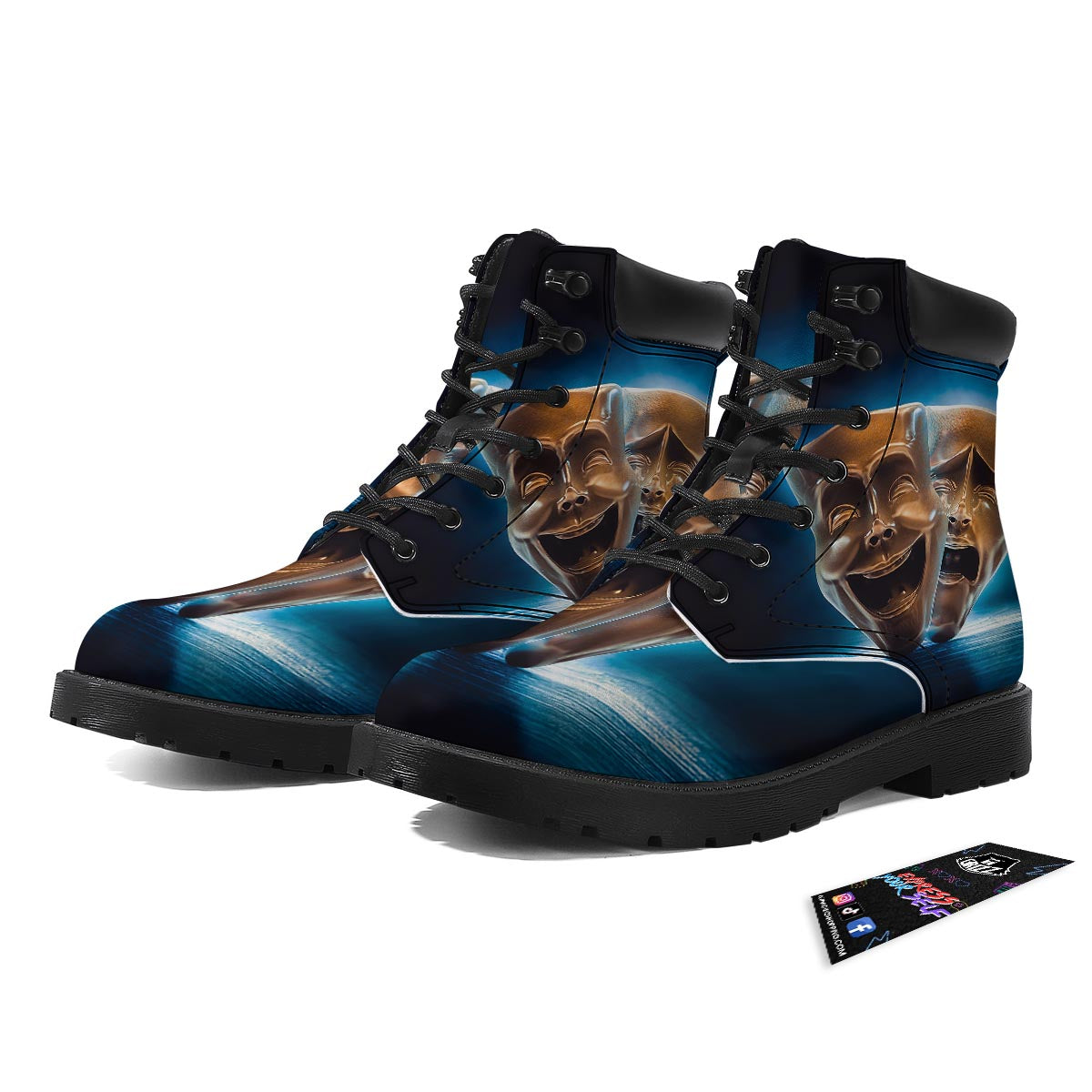 The Theatre Masks Sock And Buskin Boots-grizzshop