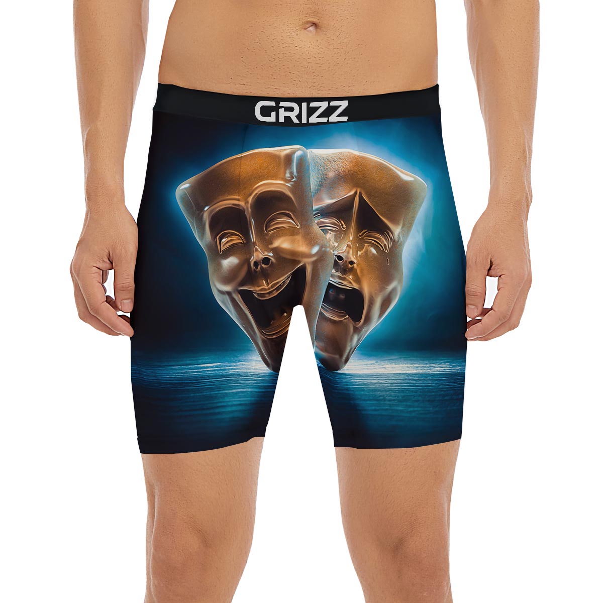 The Theatre Masks Sock And Buskin Boxer Briefs-grizzshop
