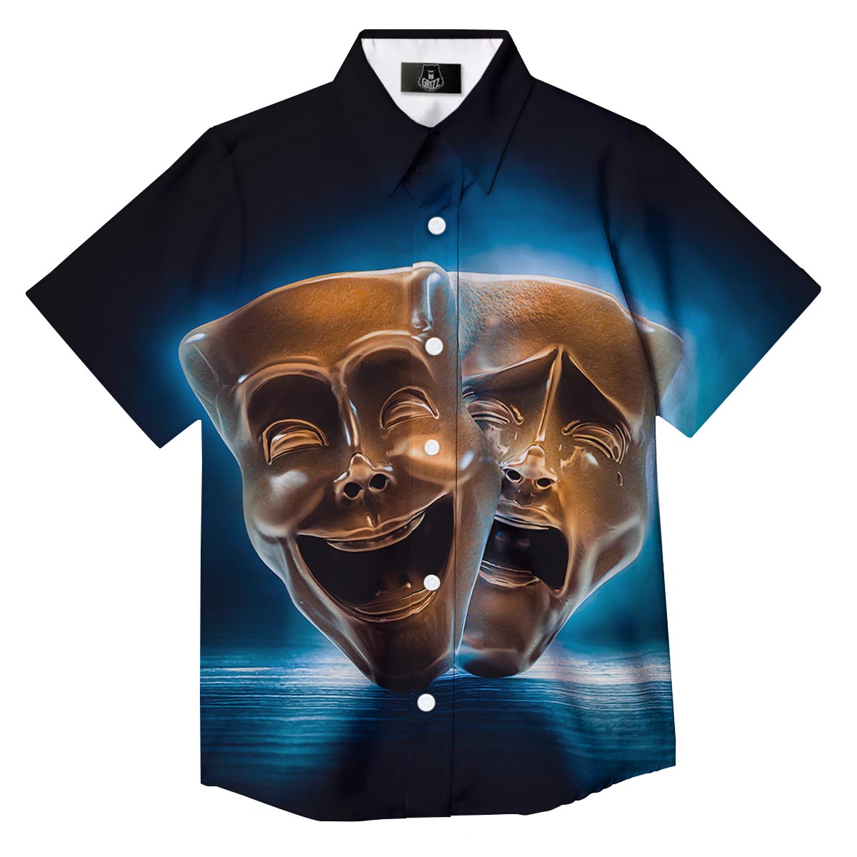 The Theatre Masks Sock And Buskin Button Up Shirt-grizzshop