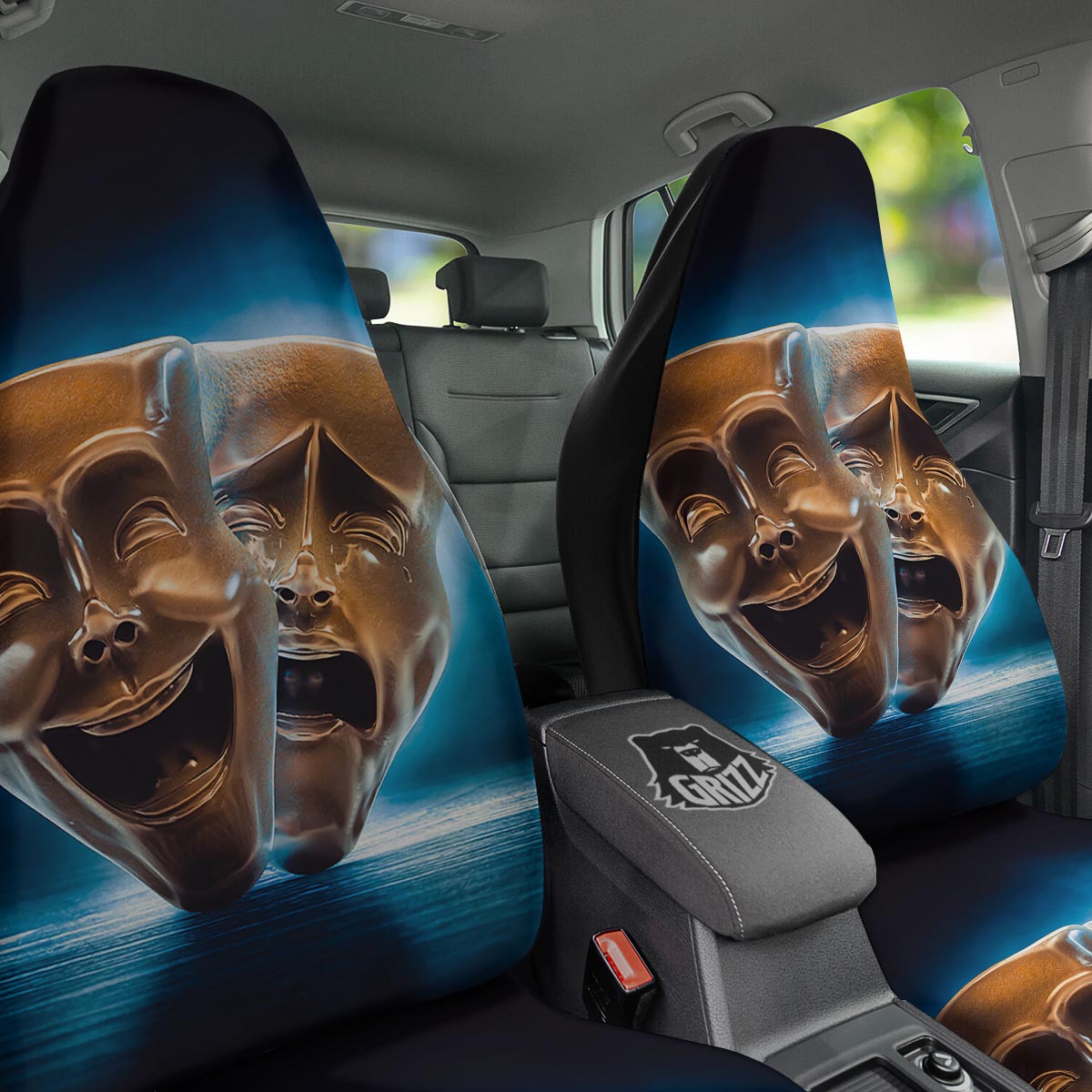 The Theatre Masks Sock And Buskin Car Seat Covers-grizzshop