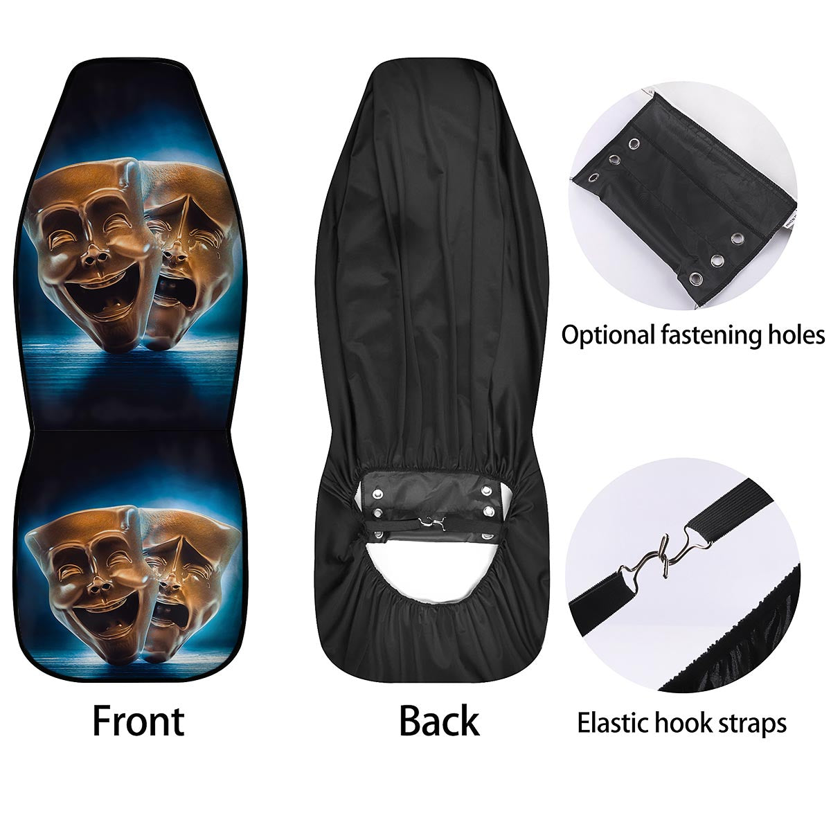 The Theatre Masks Sock And Buskin Car Seat Covers-grizzshop