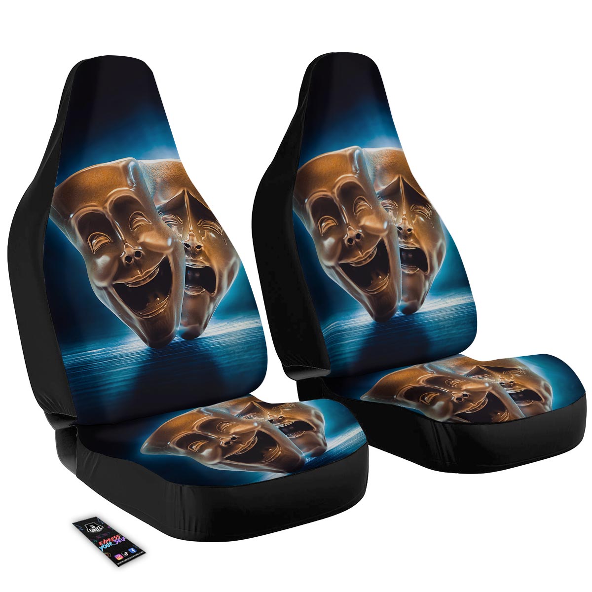 The Theatre Masks Sock And Buskin Car Seat Covers-grizzshop