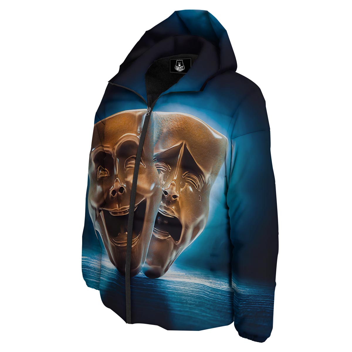 The Theatre Masks Sock And Buskin Down Jacket-grizzshop