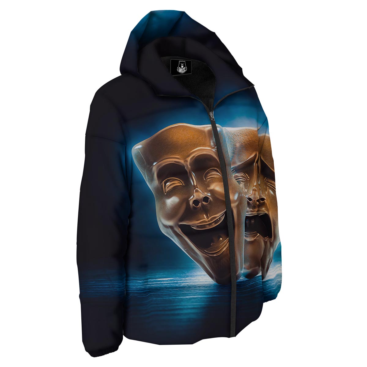 The Theatre Masks Sock And Buskin Down Jacket-grizzshop
