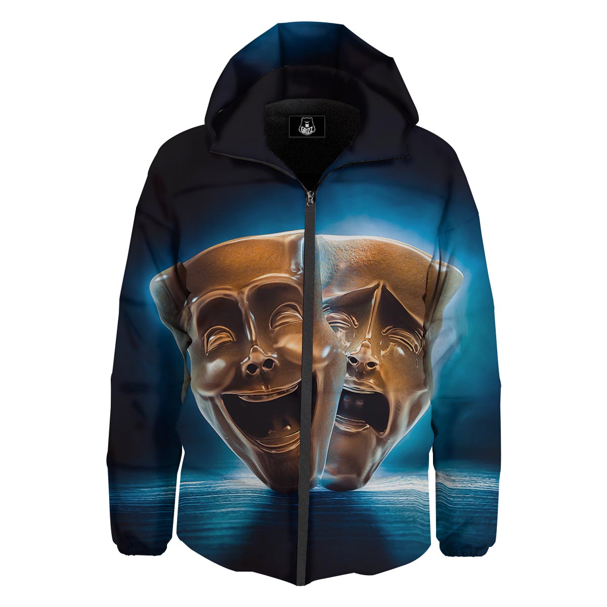 The Theatre Masks Sock And Buskin Down Jacket-grizzshop