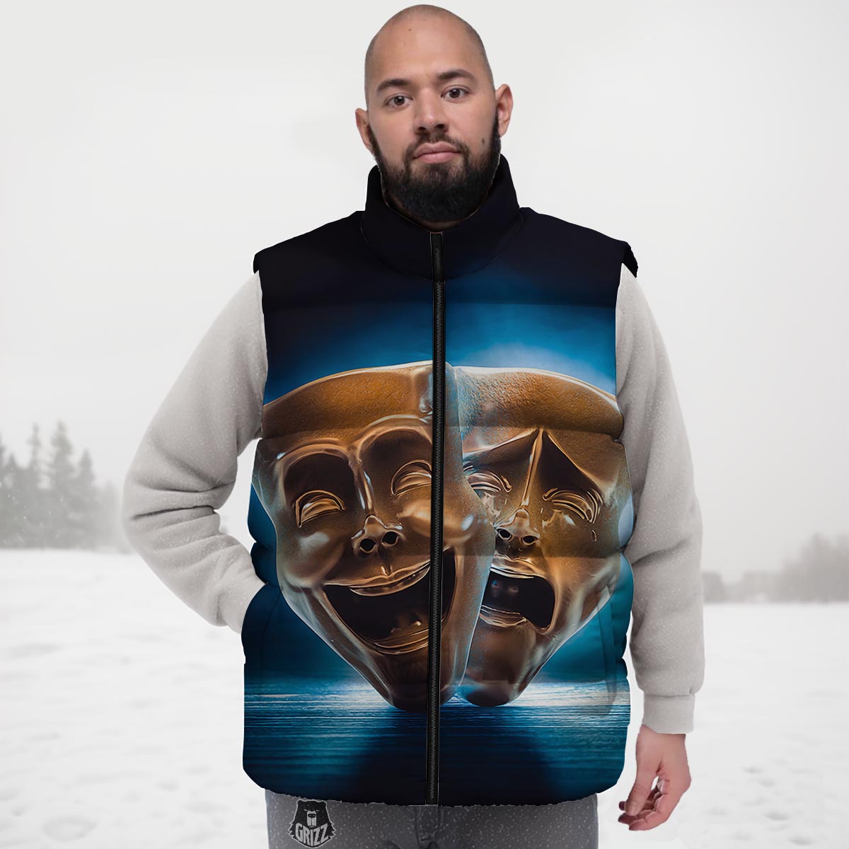 The Theatre Masks Sock And Buskin Down Vest