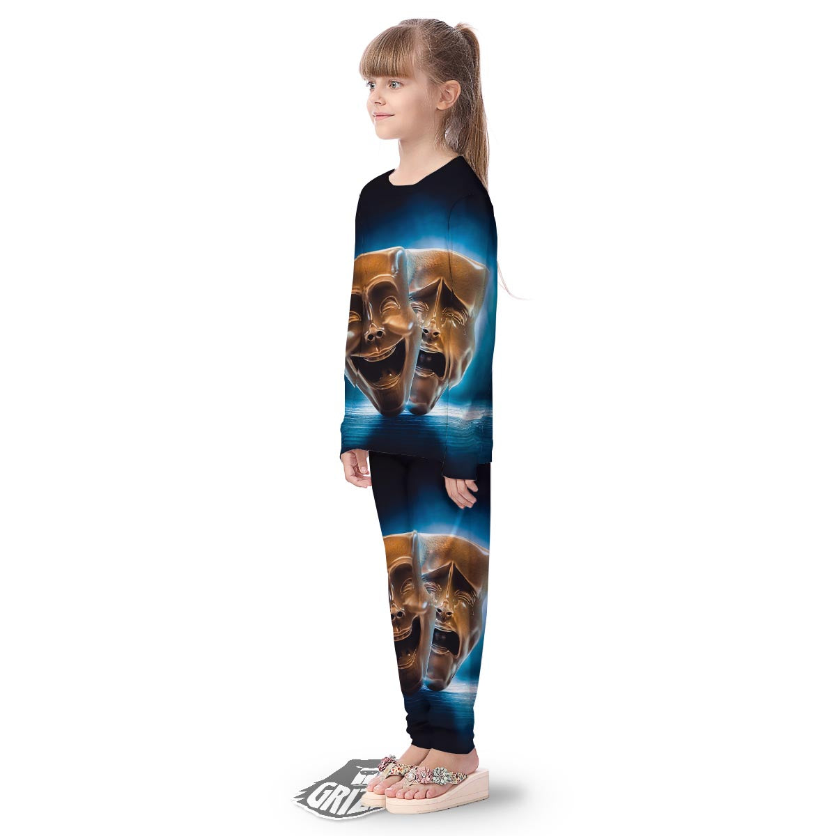 The Theatre Masks Sock And Buskin Kid's Pajamas-grizzshop