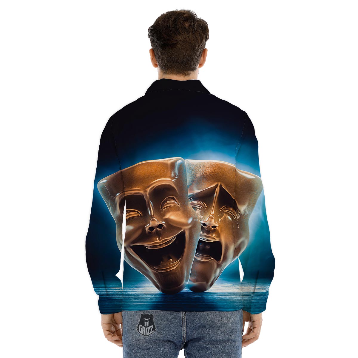 The Theatre Masks Sock And Buskin Men's Dress Shirts-grizzshop