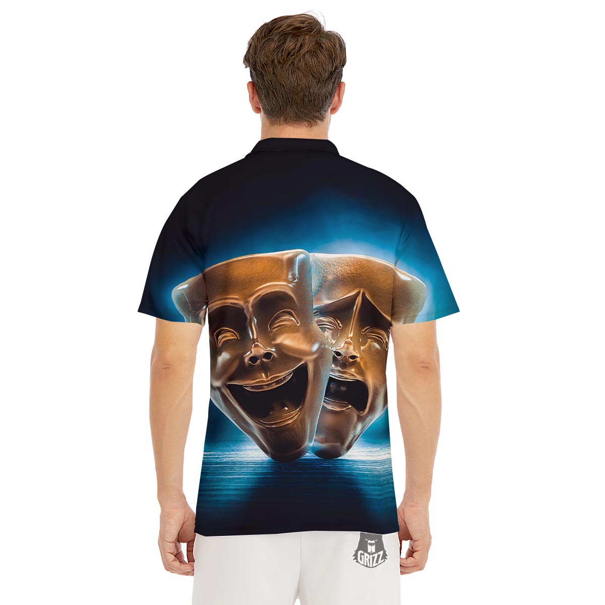 The Theatre Masks Sock And Buskin Men's Golf Shirts-grizzshop